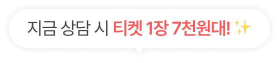 지금 상담 시 티켓 1장 7천원대!